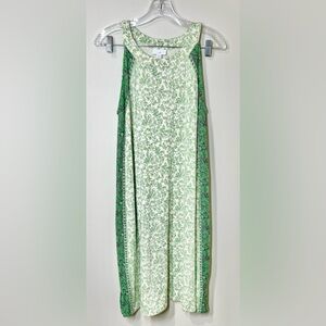J. Jill Green and Ivory Floral Midi Dress